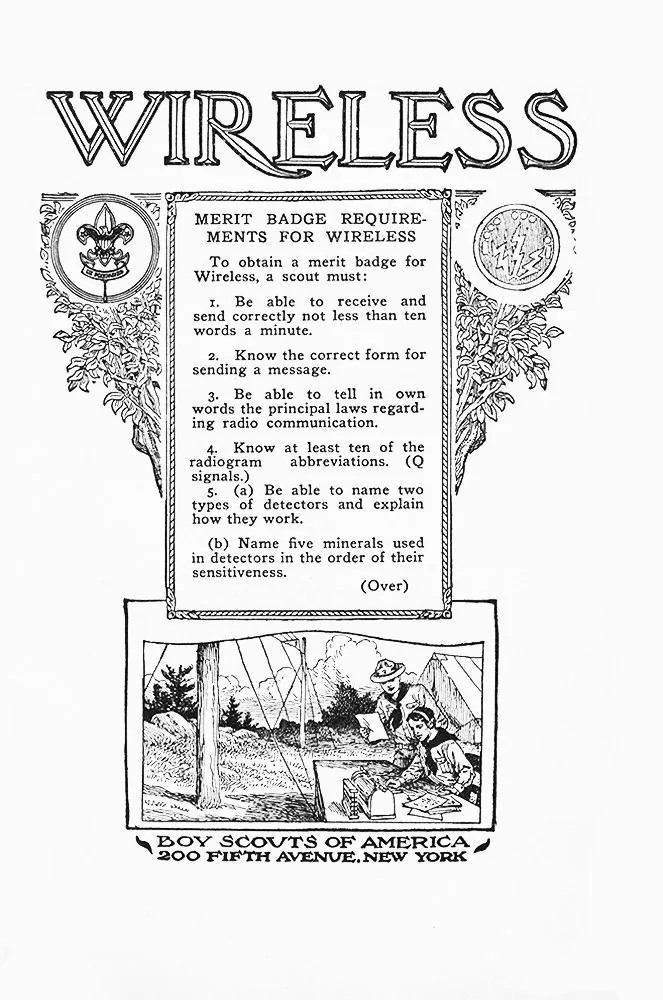 Wireless merit badge pamphlet, Type 2, 1920 - 1923