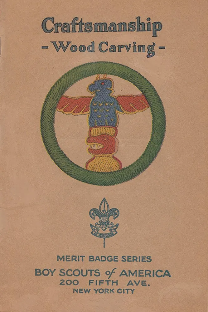 Wood Carving merit badge pamphlet, Type 3A-2, 1927