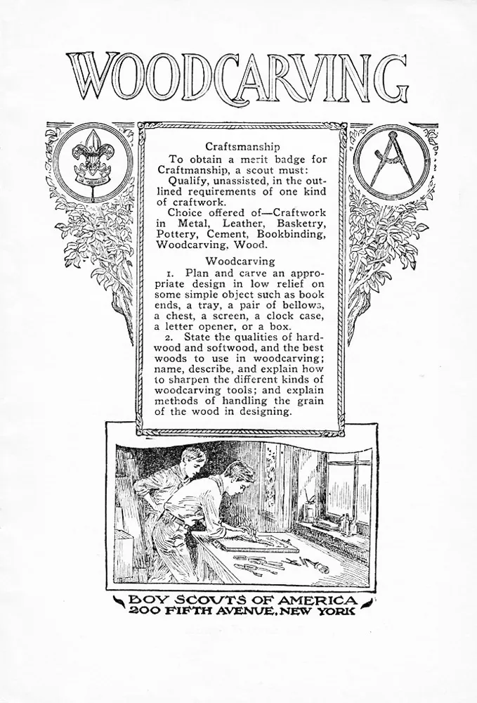 Wood Carving merit badge pamphlet, Type 2, 1920 - 1924