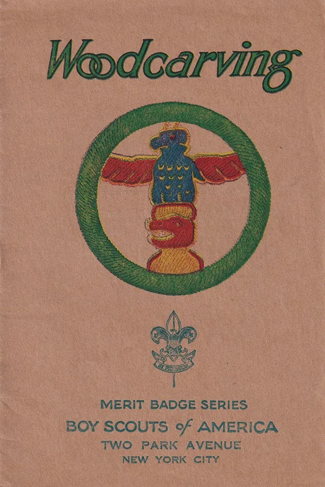 Wood Carving merit badge pamphlet, Type 3B, 1928 - 1936
