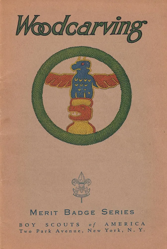 Wood Carving merit badge pamphlet, Type 3D, 1938 - 1941