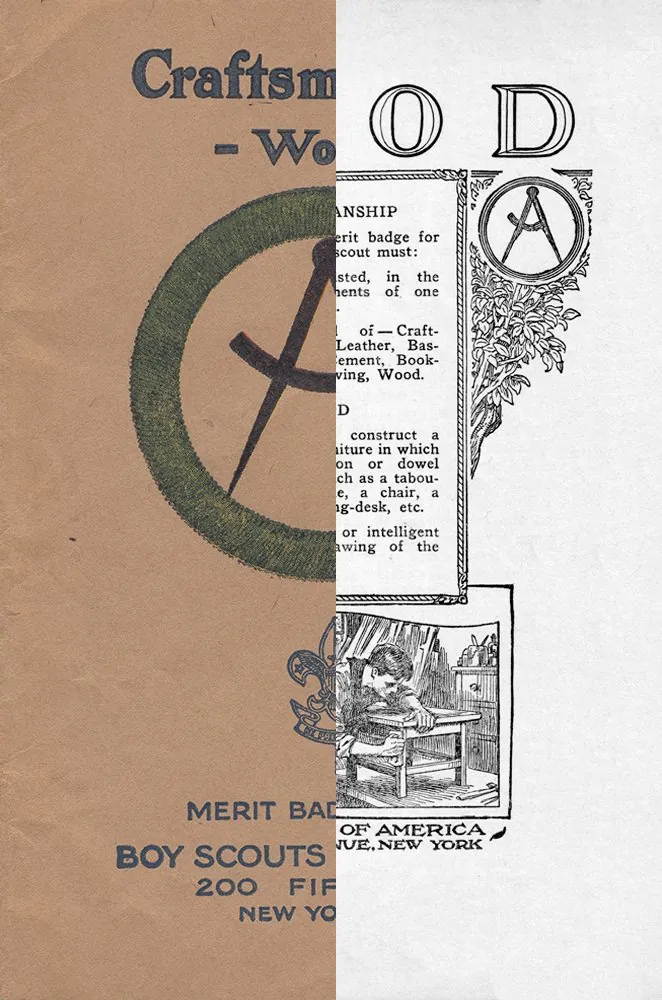 Woodwork merit badge pamphlet, Type 3A-1 over 2, 1925