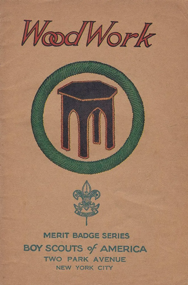 Woodwork merit badge pamphlet, Type 3B, 1929 - 1939