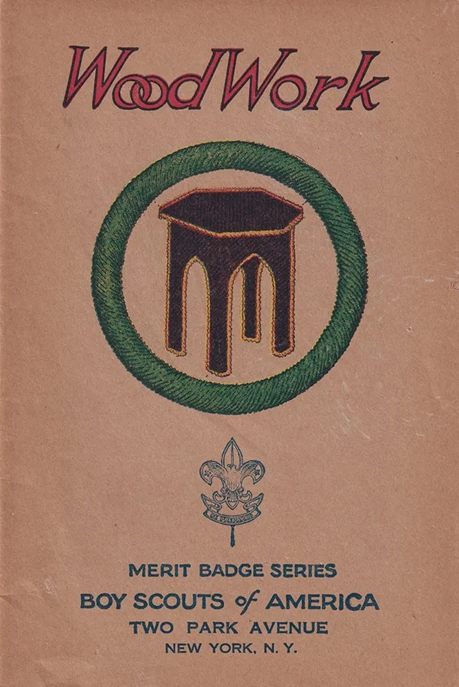 Woodwork merit badge pamphlet, Type 3C, 1936 - 1941