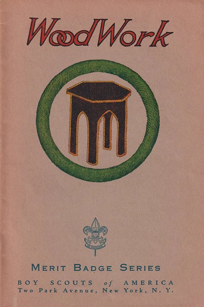Woodwork merit badge pamphlet, Type 3D, 1938 - 1939